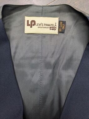 Levi's Panatela Vintage 1970's Button Up Vest, Navy, Sz 44/L